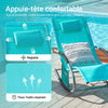 SoBuy OGS28-HBx2 Lot de 2 Chaise Longue Transat de Jardin Bascule avec Appui-tête Réglable et Pochette latérale