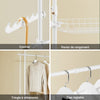 SoBuy KLS04-II-W Portant à vêtements télescopique solide - Penderie ouverte réglable avec tringles et étagères, Porte manteau pour chambre/dressing, Blanc