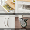 SoBuy FKW22-WN Desserte de Cuisine à Roulettes – Plan de Travail INOX, 1 Tiroir, 2 Portes, 60×45×92 cm, Blanc