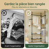 sobuyes.shopG34-II-SCH Dressing télescopique sans perçage 124–226 cm avec tringles et étagères – Penderie ouverte noire