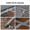 SoBuy OGS60-HG Lit de Camping Pliable en Aluminium Léger, 3 en 1 avec Toit Anti-UV + Matelas Gonflable Intégré + Sac de Transport, 1 Personne