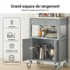 SoBuy FKW22-HG Desserte Cuisine avec Roulettes, Format Compact, Usage Polyvalent, Mobile, pour Cuisine et Salle à Manger, Usage Quotidien – L60×P44×H92 cm, Gris