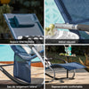 SoBuy OGS28-NBx2 Lot de 2 Chaise Longue Transat de Jardin Bascule avec Appui-tête Réglable et Pochette latérale