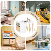 SoBuy KMB113-W Ensemble Table Enfant + 2 Chaises – Compartiment, 2 Boîtes de Rangement, Chaises Rangeables, Blanc