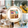 SoBuy KMB01-N Bibliothèque Enfant Montessori Naturelle – 3 Étagères, 2 Compartiments, 80 cm