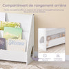 SoBuy KMB32-K-W Bibliothèque Enfant Montessori avec 4 Niveaux, Coins Arrondis et Dispositif Anti-Basculement – L70×P30×H60 cm, PB E1, Blanc