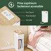 SoBuy FBT111-E-WN Table de Chevet Étroite avec USB et Type-C – Largeur 20 cm