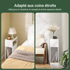 SoBuy FBT171-WN Table de Chevet Étroit, Table de Nuit avec Tiroir et Étagère, Meuble d 'appoint Moderne pour Chambre et Salon, Blanc, 20 x 35 x 60 cm