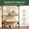 Prévente SoBuy KLS19-SCH Portant à Vêtements Mural 265cm, 4 Tringles et 4 Étagères MDF, Charge 120 kg, Fixation Murale et Sol – 265x48x220 cm, Industriel Noir