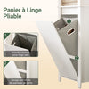 SoBuy BZR102-W Colonne Salle de Bain avec 3 Étagères et Sac à Linge Amovible – L45×P35×H171 cm, Charge 40 kg, Blanc