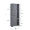 SoBuy BZR104-DG Colonne Salle de Bain Grise 171cm, Panier à Linge Amovible, 6 Étagères, 2 Tiroirs, Anti-Basculement, Charge 70 kg – 60x37x171 cm