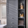 SoBuy BZR104-DG Colonne Salle de Bain Grise 171cm, Panier à Linge Amovible, 6 Étagères, 2 Tiroirs, Anti-Basculement, Charge 70 kg – 60x37x171 cm