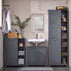 SoBuy BZR104-DG Colonne Salle de Bain Grise 171cm, Panier à Linge Amovible, 6 Étagères, 2 Tiroirs, Anti-Basculement, Charge 70 kg – 60x37x171 cm