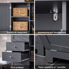 SoBuy BZR104-DG Colonne Salle de Bain Grise 171cm, Panier à Linge Amovible, 6 Étagères, 2 Tiroirs, Anti-Basculement, Charge 70 kg – 60x37x171 cm