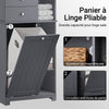 SoBuy BZR104-DG Colonne Salle de Bain Grise 171cm, Panier à Linge Amovible, 6 Étagères, 2 Tiroirs, Anti-Basculement, Charge 70 kg – 60x37x171 cm