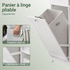 SoBuy BZR104-W Colonne Salle de Bain avec Panier à Linge Intégré – 6 Étagères Réglables, 2 Tiroirs, Gain de Place 171 cm, Blanc