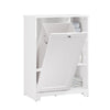 SoBuy BZR105-W Armoire de Salle de Bain avec Paniers à Linge – Meuble Bas de Salle de Bain avec Panier à Abattant et 3 Étagèr