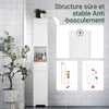 SoBuy BZR109-W Meuble Colonne Salle de Bain 170 cm Slim 30 cm 2 Portes Étagères Réglables Tiroir Anti-Basculement – Blanc
