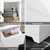 SoBuy BZR109-W Meuble Colonne Salle de Bain 170 cm Slim 30 cm 2 Portes Étagères Réglables Tiroir Anti-Basculement – Blanc
