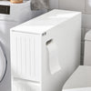 SoBuy BZR111-W Meuble WC Étroit 20 cm sur Roulettes – Rangement Papier Toilette, 2 Tiroirs, Blanc