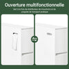 SoBuy BZR111-W Meuble WC Étroit 20 cm sur Roulettes – Rangement Papier Toilette, 2 Tiroirs, Blanc