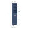 SoBuy BZR112-B Colonne Salle de Bain avec 3 Étagères et 1 Tiroir – L35×P30×H170 cm, Charge 40 kg, MDF E1, Bleu