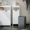 SoBuy BZR122-W Armoire à Linge avec Sac Abattant et Étagère Ouverte – L30×P30×H90 cm, Charge 15 kg, MDF, Blanc