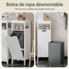 SoBuy BZR122-W Armoire à Linge avec Sac Abattant et Étagère Ouverte – L30×P30×H90 cm, Charge 15 kg, MDF, Blanc