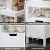 SoBuy BZR122-W Armoire à Linge avec Sac Abattant et Étagère Ouverte – L30×P30×H90 cm, Charge 15 kg, MDF, Blanc