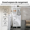 SoBuy BZR123-W Colonne Salle de Bain avec Panier à Linge Amovible et 2 Étagères Ouvertes – L30×P30×H145 cm, Charge 20 kg, MDF et Bambou, Blanc