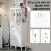 SoBuy BZR123-W Colonne Salle de Bain avec Panier à Linge Amovible et 2 Étagères Ouvertes – L30×P30×H145 cm, Charge 20 kg, MDF et Bambou, Blanc