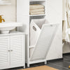 SoBuy BZR124-W Colonne de Salle de Bain avec Panier à Linge Amovible – 40 cm, Blanc