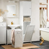 SoBuy BZR124-W Colonne de Salle de Bain avec Panier à Linge Amovible – 40 cm, Blanc