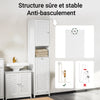 SoBuy BZR124-W Colonne de Salle de Bain avec Panier à Linge Amovible – 40 cm, Blanc