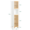 SoBuy BZR127-W Colonne Salle de Bain Rangement Fonctionnel et Compact, Gain de Place, pour Salle de Bain et WC – L33×P33×H165 cm, Bambou, Blanc et Naturel