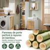 SoBuy BZR127-W Colonne Salle de Bain Rangement Fonctionnel et Compact, Gain de Place, pour Salle de Bain et WC – L33×P33×H165 cm, Bambou, Blanc et Naturel