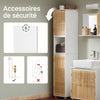 SoBuy BZR127-W Colonne Salle de Bain Rangement Fonctionnel et Compact, Gain de Place, pour Salle de Bain et WC – L33×P33×H165 cm, Bambou, Blanc et Naturel