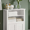 SoBuy BZR13-W Armoire de Salle de Bain – Meuble de Salle de Bain Mince avec Étagères et Portes, Commode de Rangement pour Couloir et Salon en Bois, Gain de Place, Blanc, 60 x 90 x 26 cm