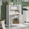 SoBuy BZR13-W Armoire de Salle de Bain – Meuble de Salle de Bain Mince avec Étagères et Portes, Commode de Rangement pour Couloir et Salon en Bois, Gain de Place, Blanc, 60 x 90 x 26 cm