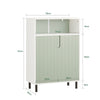 SoBuy BZR138-GR Meuble Bas Salle de Bain Vert et Blanc 87 cm avec 2 Portes, Étagères Réglables et Compartiment Ouvert – Pieds Métal, Charge 45 kg