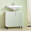 SoBuy BZR139-GR Meuble sous Lavabo Meuble sous Vasque avec 2 Portes et étagère réglable