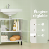 SoBuy BZR139-GR Meuble sous Lavabo Meuble sous Vasque avec 2 Portes et étagère réglable