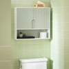 SoBuy BZR140-GR Armoire Murale Salle de Bain Vert et Blanc 60 cm avec 2 Portes, Étagères Réglables et Compartiment Ouvert – MDF E1