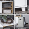SoBuy BZR146-W Meuble Bas de Salle de Bain, Armoire de Rangement Salle de Bain, Meuble Demi-Colonne sur Pied, Placard WC Étroit avec 1 Panier à Linge, Blanc, 35x30x105cm