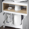 SoBuy BZR148-W Meuble Sous Lavabo de Salle de Bain, Meuble Sous Vasque à 2 Portes