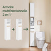 SoBuy BZR151-W Meuble de Salle de Bain Ultra-Étroit avec Étagère Réglable et Tiroir Repositionnable – L20×P20×H96 cm, Charge 30 kg, PB/MDF E1, Blanc