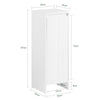 SoBuy BZR154-W Petit Meuble Salle de Bain avec Panier à Linge – Meuble WC Rangement 30x30x87 cm avec Porte Abattante, Design Moderne Blanc, Idéal pour Buanderie