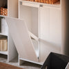 SoBuy BZR155-W Meuble Colonne Salle de Bain avec Panier à Linge – Armoire Haute Étroit avec Portes et Étagères Ouvertes – Meuble Rangement WC Blanc 60x30x171cm