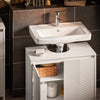SoBuy BZR157-W Meuble sous Lavabo avec Étagères Ajustables, Résistant à l’Humidité, pour Salle de Bain et WC, Rangement Optimisé – L60×P30×H61 cm, MDF, Blanc