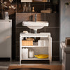 SoBuy BZR157-W Meuble sous Lavabo avec Étagères Ajustables, Résistant à l’Humidité, pour Salle de Bain et WC, Rangement Optimisé – L60×P30×H61 cm, MDF, Blanc